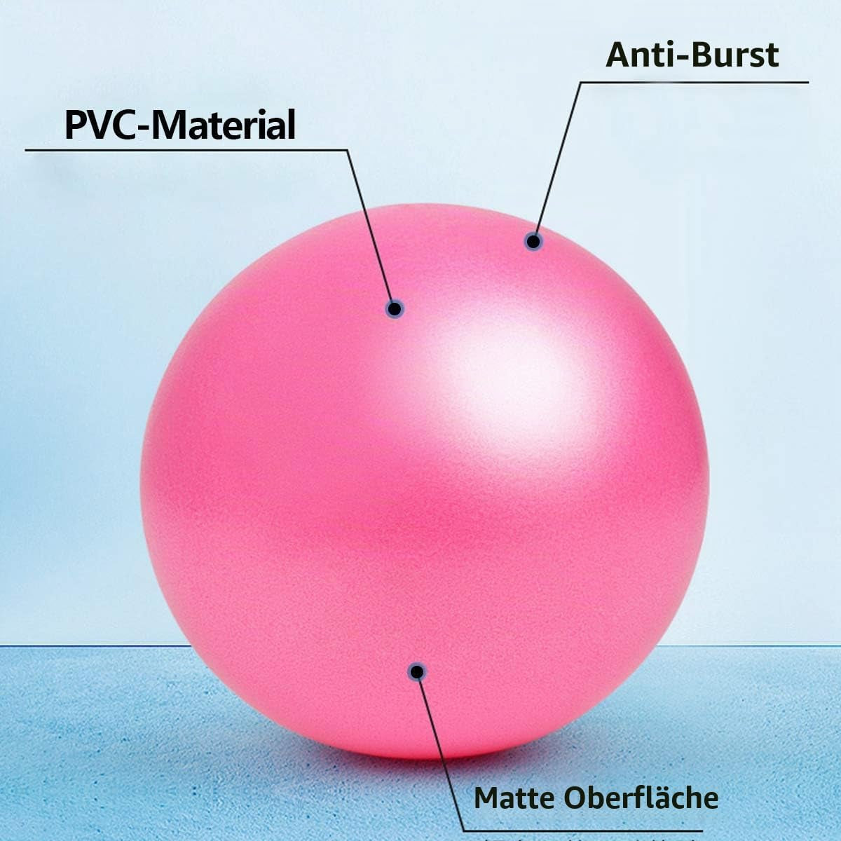 Pilates Ball, 2 PCS 25Cm Kleiner Übungsball, Mini Soft Pilates Ball Antirutsch-Anti-Burst-Fitness-Fitnessball Perfekt Für Pilates, Yoga, Kerntraining Und Physiotherapie