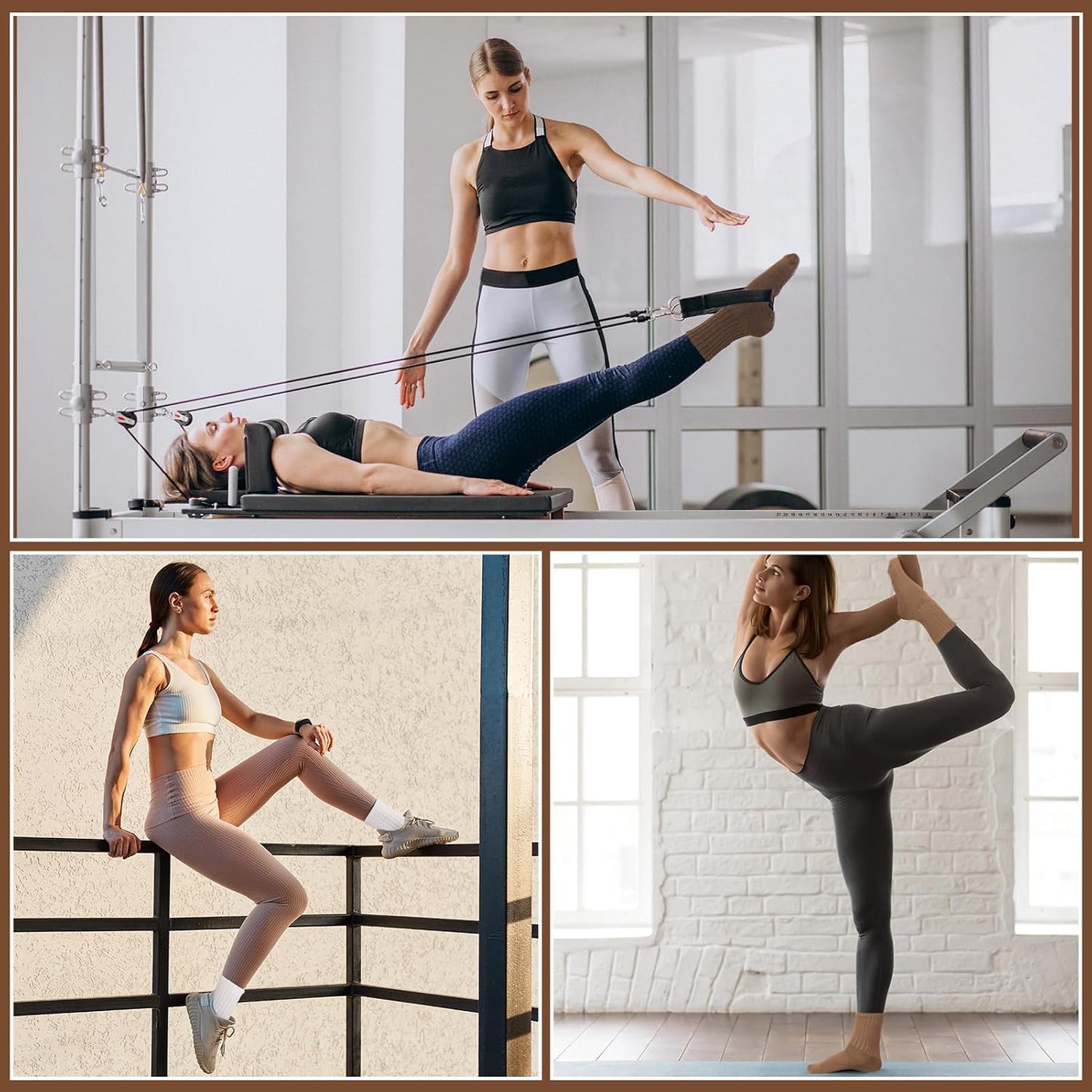 Utensilsto 4 Paare Pilates Socken Stoppersocken Damen 35-38,39-42