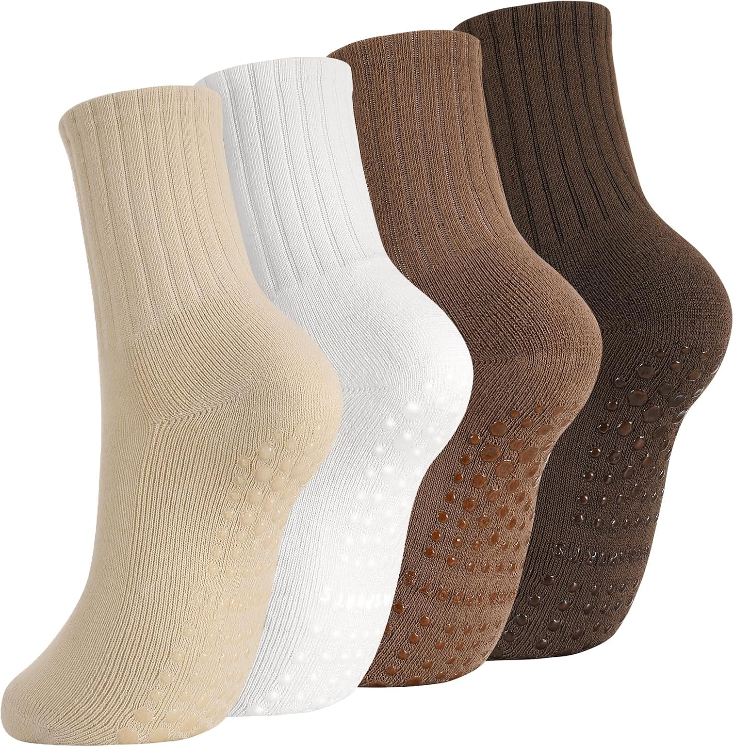 Utensilsto 4 Paare Pilates Socken Stoppersocken Damen 35-38,39-42